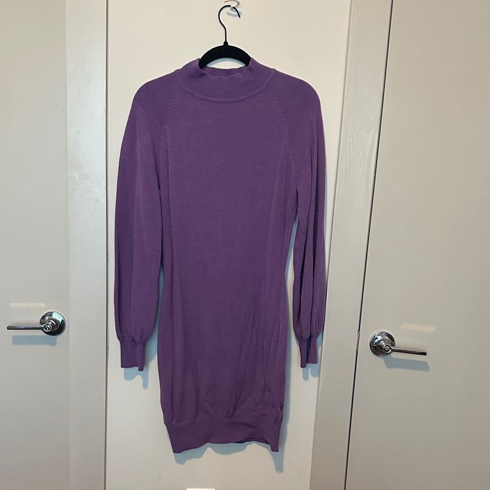 Elegant Purple Sweater Dress
